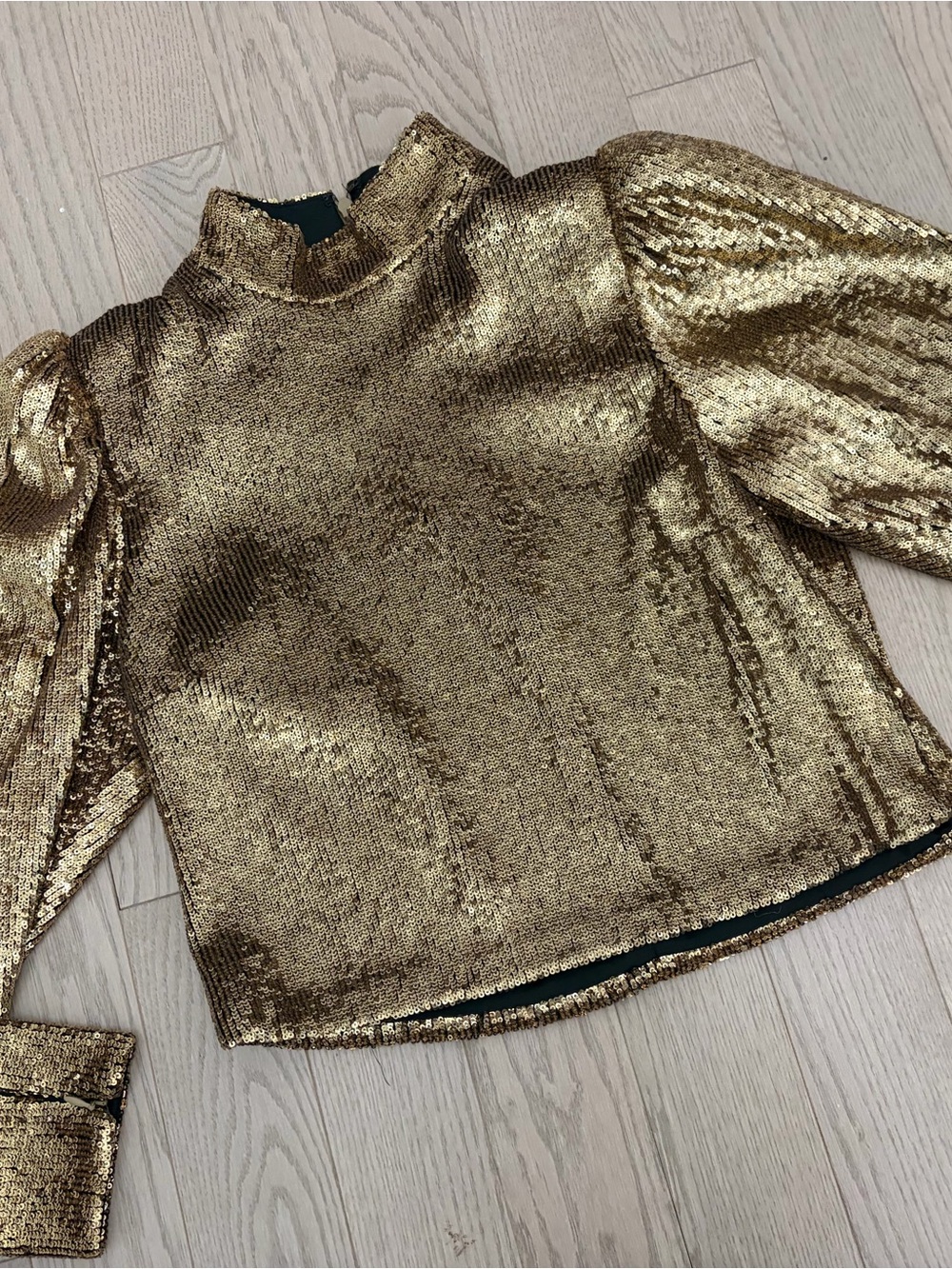 A.L.C. Margaret Sequin Mock Neck Top